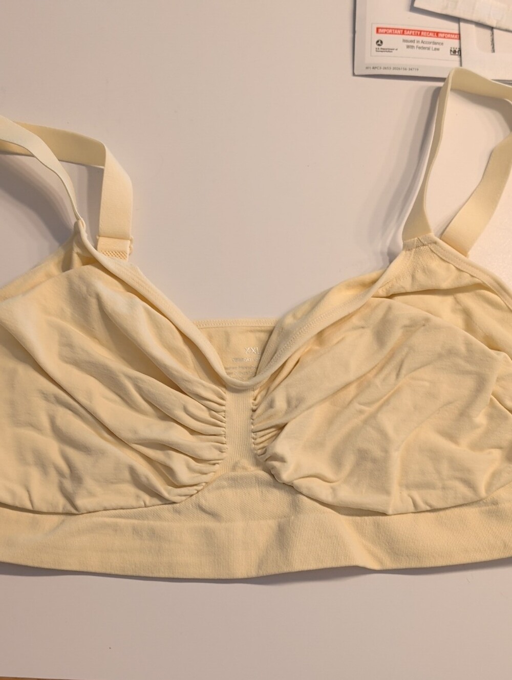 Wireless Ruched Bralette in Cream
